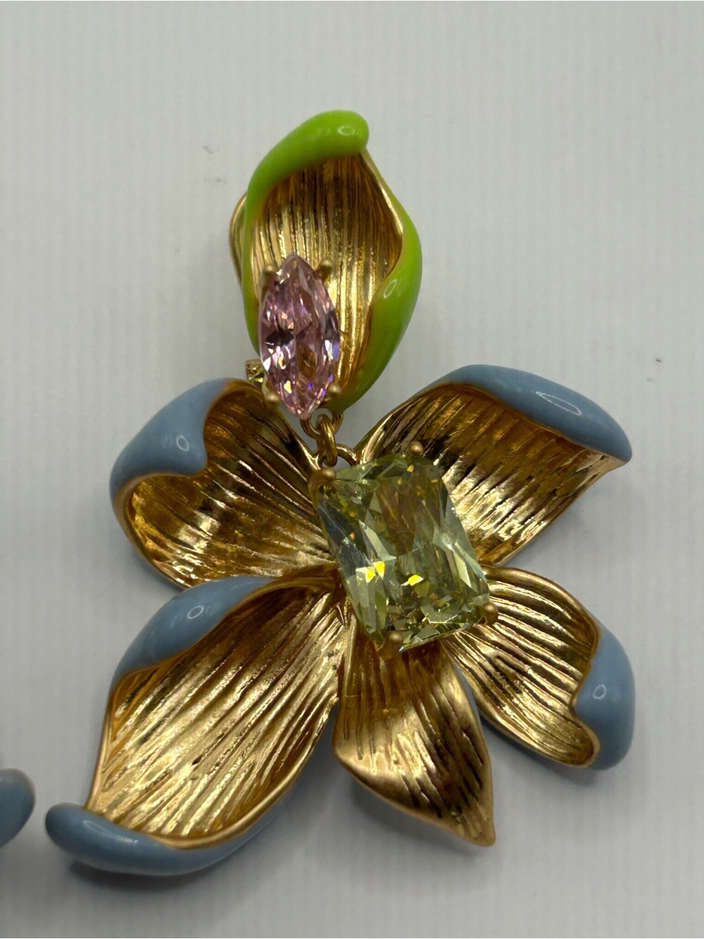 Kate Spade Floral Frenzy Drop Earrings with Green, Pink and Blue Accent - Picture 5 of 5